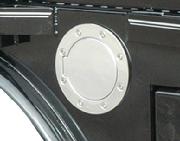 Billet Aluminum Fuel Doors are standard on all models with fuel tanks inside the frame rails.